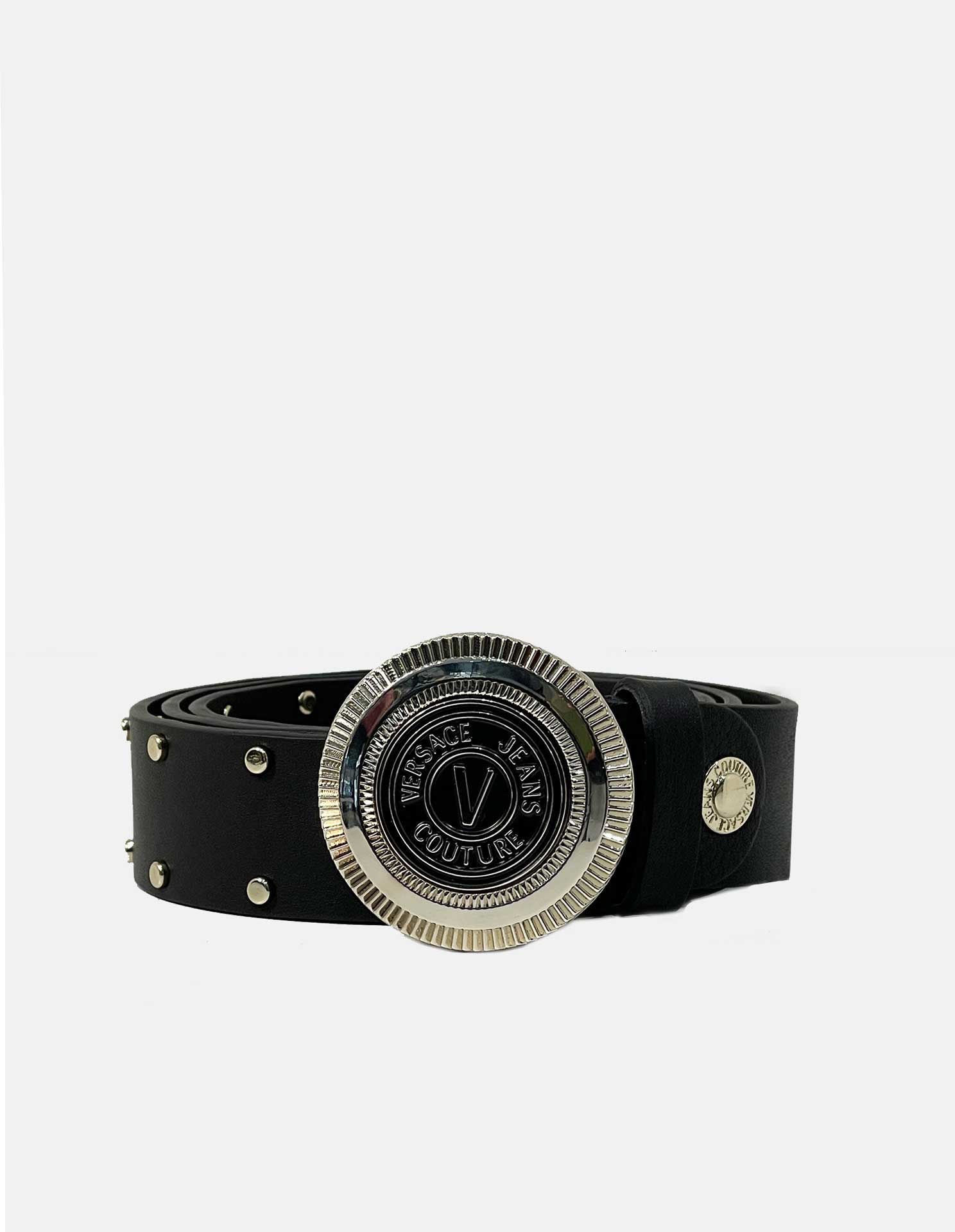 Versace Jeans Couture Gold V-Emblem Stud Belt | George