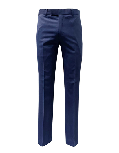 Picture of Studio Italia Stretch Slim Navy Blue Textured Trouser