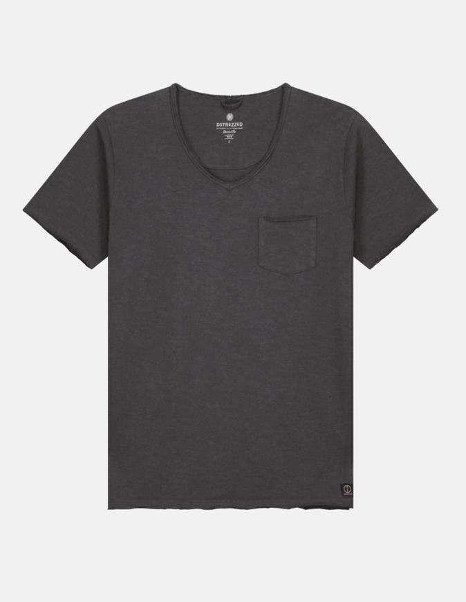 Picture of Dstrezzed Charcoal Slub V-Neck Pocket Tee