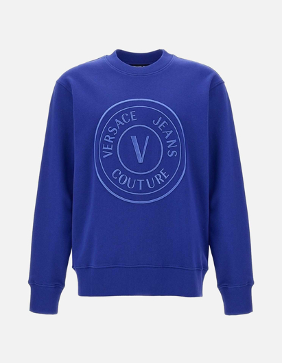 Picture of Versace embroidered Indigo V-Emblem Sweatshirt