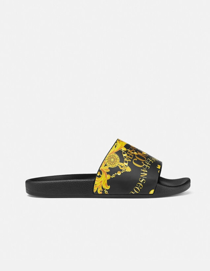 Picture of Versace Logo Chain Baroque Black Slides