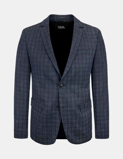 Picture of Karl Lagerfeld Navy Checked Drive Stretch Suit