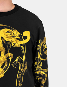 Picture of Versace Black Watercolour Baroque Sweatshirt