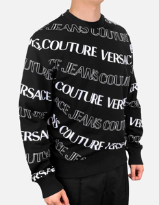 Picture of Versace Black Wave Monogram Sweatshirt