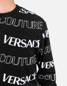 Picture of Versace Black Wave Monogram Sweatshirt