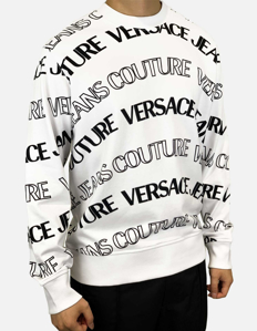 Picture of Versace White Wave Monogram Sweatshirt