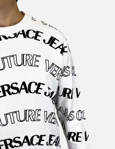 Picture of Versace White Wave Monogram Sweatshirt