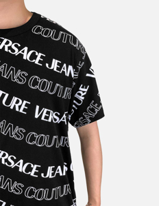 Picture of Versace Black Wave Monogram Regular Tee