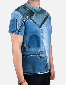 Picture of Versace Patch Denim Print Regular Tee