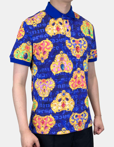 Picture of Versace Blue Jewel Heart Couture Polo