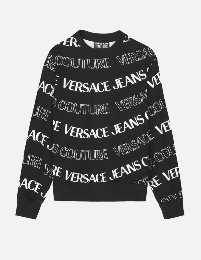 Picture of Versace Black Wave Monogram Sweatshirt