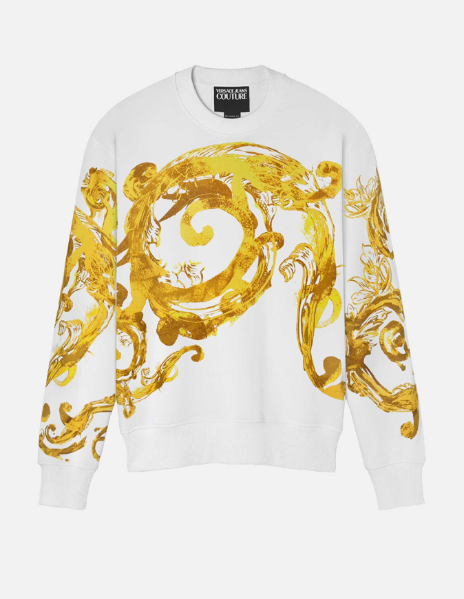 Picture of Versace White Watercolour Baroque Sweatshirt