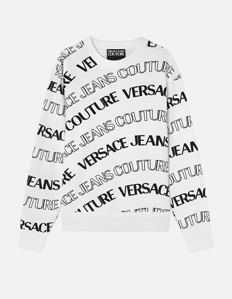 Picture of Versace White Wave Monogram Sweatshirt