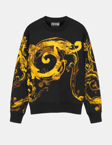 Picture of Versace Black Watercolour Baroque Sweatshirt