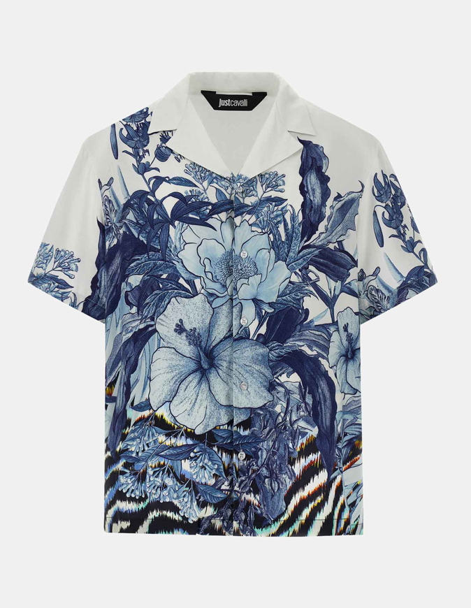 Picture of Just Cavalli Viscose Floral Short Sleeve Shirt