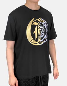 Picture of Just Cavalli Black Tiger Mix Foil Regular Tee