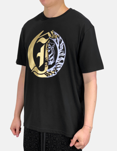 Picture of Just Cavalli Black Tiger Mix Foil Regular Tee