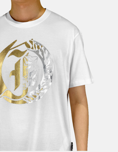 Picture of Just Cavalli White Tiger Mix Foil Regular Tee