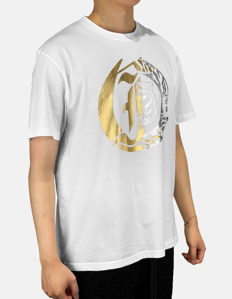 Picture of Just Cavalli White Tiger Mix Foil Regular Tee