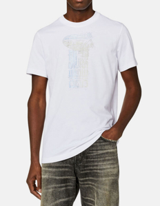 Picture of Diesel Silver Print White Slim Tee