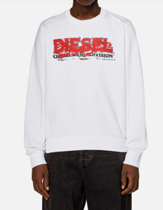 Picture of Diesel Emboss Logo White Sweatshirt