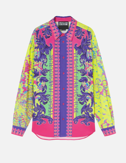 Picture of Versace Animalier Baroque Neon Long Sleeve Shirt