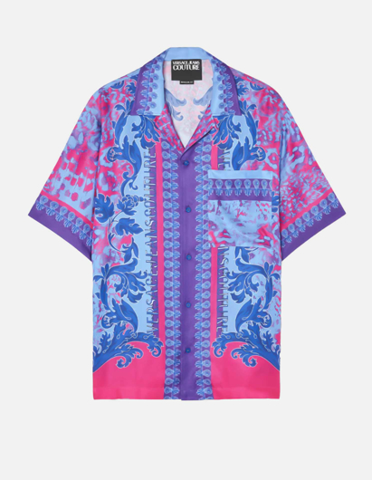 Picture of Versace Animalier Baroque Short Sleeve Shirt