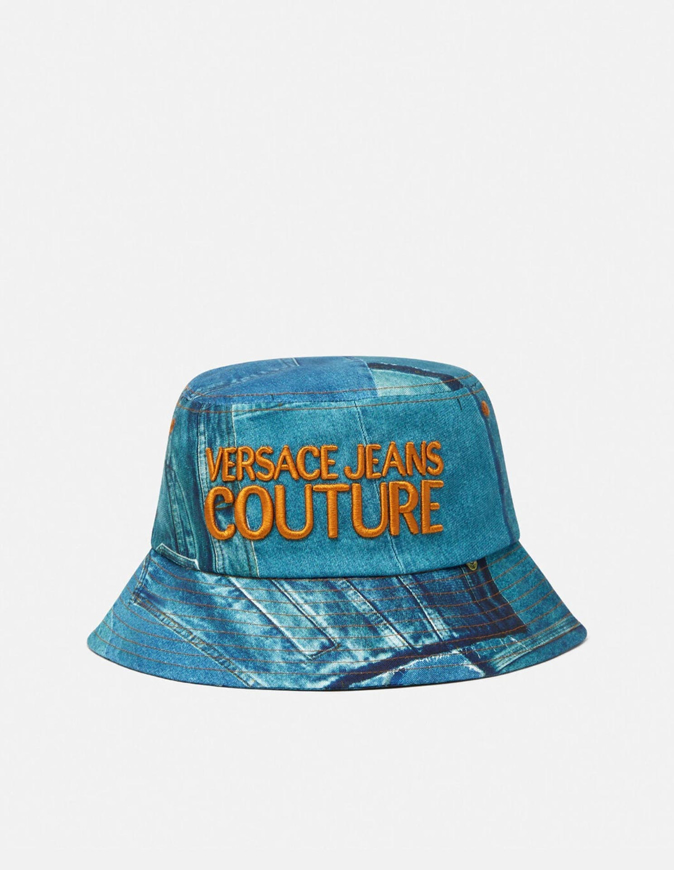 Picture of Versace Patch Denim Print Bucket Hat