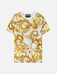 Picture of Versace Watercolour Baroque White Slim Tee