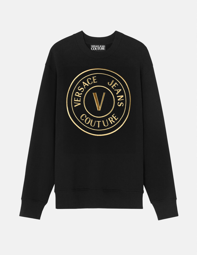 Picture of Versace Gold V-Emblem Black Sweatshirt