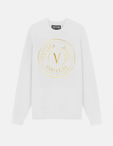 Picture of Versace Gold V-Emblem White Sweatshirt