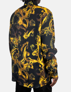 Picture of Versace Watercolour Baroque Black Long Sleeve Shirt