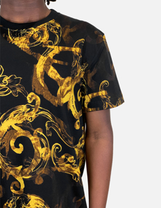 Picture of Versace Watercolour Baroque Black Slim Tee