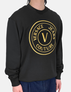 Picture of Versace Gold V-Emblem Black Sweatshirt