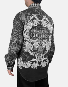 Picture of Versace Animalier Baroque Grey Long Sleeve Shirt