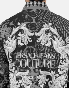 Picture of Versace Animalier Baroque Grey Long Sleeve Shirt