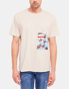 Picture of Gaudi Taupe Palm Print Tee