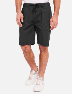 Picture of Gaudi Black Drawstring Cargo Shorts