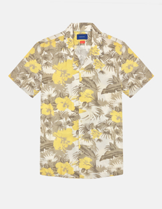 Picture of Gaudi Yellow Floral Print Short Sleeve Shirt