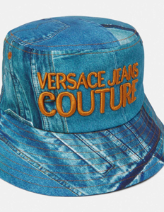 Picture of Versace Patch Denim Print Bucket Hat