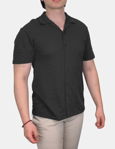 Picture of Gaudi Black Jacquard Short Sleeve Shirt