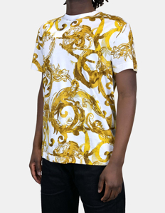 Picture of Versace Watercolour Baroque White Slim Tee