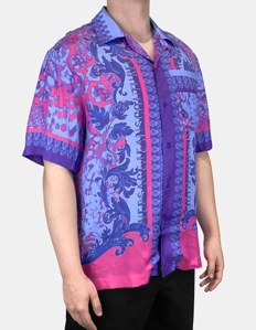 Picture of Versace Animalier Baroque Short Sleeve Shirt