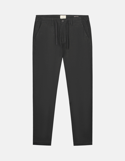 Picture of Dstrezzed Black Linen Drawstring Pants