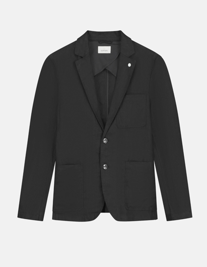 Picture of Dstrezzed Black Linen Patch Pocket Blazer