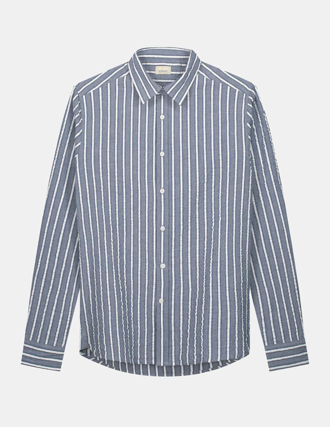 Picture of Dstrezzed Navy Seersucker Stripe Shirt