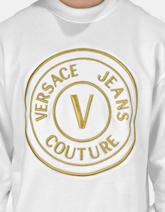 Picture of Versace Gold V-Emblem White Sweatshirt