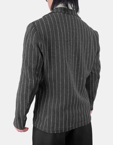 Picture of Gaudi Black Cotton Mix Stripe Blazer