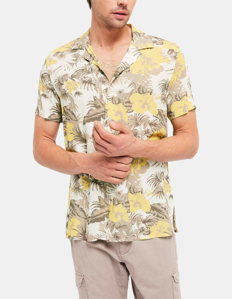 Picture of Gaudi Yellow Floral Print Short Sleeve Shirt