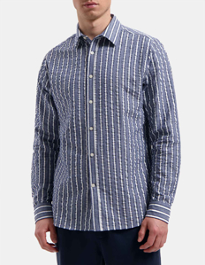 Picture of Dstrezzed Navy Seersucker Stripe Shirt